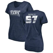 Justin Dedich Women's Los Angeles Rams Retro V-Neck T-Shirt - Navy