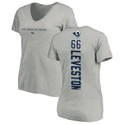 KT Leveston Women's Los Angeles Rams Backer V-Neck T-Shirt - Ash