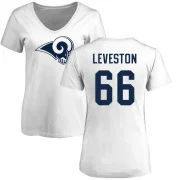 KT Leveston Women's Los Angeles Rams Logo Slim Fit T-Shirt - White