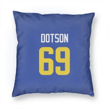 Kevin Dotson Los Angeles Rams  Pillow Cover (18 X 18) - Royal