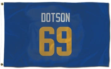 Kevin Dotson Los Angeles Rams   Royal  Flag (3 X 5) - Gold