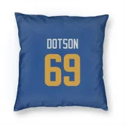 Kevin Dotson Los Angeles Rams   Royal  Pillow Cover (18 X 18) - Gold