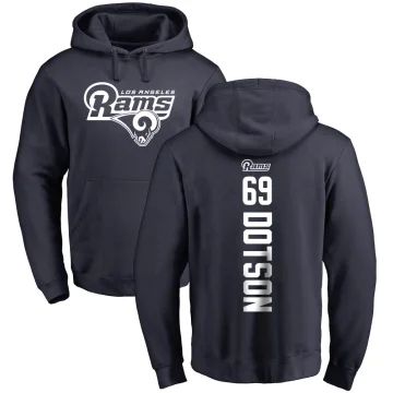 Kevin Dotson Men's Los Angeles Rams Pro Line Backer Pullover Hoodie Navy