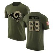 Kevin Dotson Men's Los Angeles Rams Salute to Service T-Shirt Olive