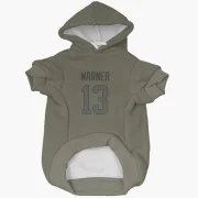 Kurt Warner Los Angeles Rams  Dog & Cat Pet Hoodie - Olive