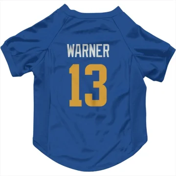 Kurt Warner Los Angeles Rams Royal  Dog & Cat Pet Jersey - Gold