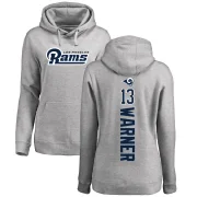 Kurt Warner Women's Los Angeles Rams Pro Line Ash Backer Pullover Hoodie