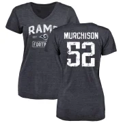 Larrell Murchison Women's Los Angeles Rams Distressed V-Neck T-Shirt - Navy