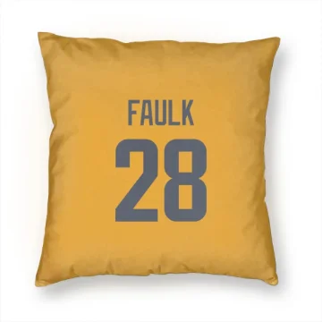 Marshall Faulk Los Angeles Rams  Pillow Cover (18 X 18) - Gold