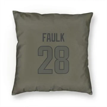 Marshall Faulk Los Angeles Rams  Pillow Cover (18 X 18) - Olive