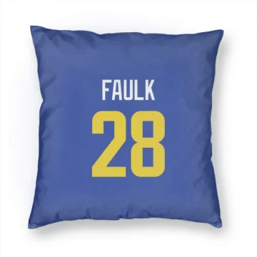 Marshall Faulk Los Angeles Rams  Pillow Cover (18 X 18) - Royal