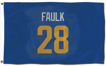 Marshall Faulk Los Angeles Rams Royal  Flag (3 X 5) - Gold