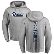 Marshall Faulk Men's Los Angeles Rams Pro Line Ash Backer Pullover Hoodie