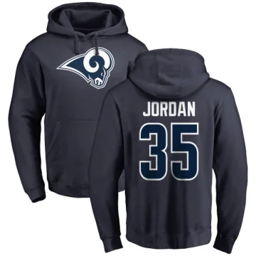 Michael Jordan Men's Los Angeles Rams Pro Line Logo Pullover Hoodie Navy