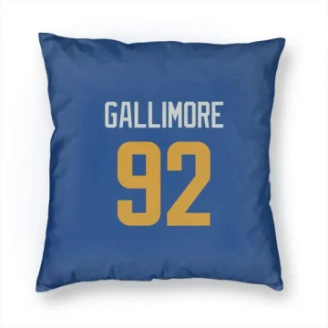 Neville Gallimore Los Angeles Rams   Royal  Pillow Cover (18 X 18) - Gold