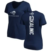 Nikola Kalinic Women's Los Angeles Rams Backer Slim Fit T-Shirt - Navy