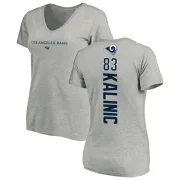 Nikola Kalinic Women's Los Angeles Rams Backer V-Neck T-Shirt - Ash