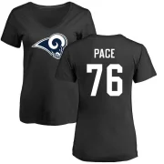 Orlando Pace Women's Los Angeles Rams Logo Slim Fit T-Shirt - Black