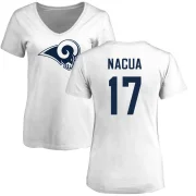 Puka Nacua Women's Los Angeles Rams Logo Slim Fit T-Shirt - White