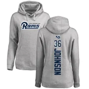 Quindell Johnson Women's Los Angeles Rams Pro Line Ash Backer Pullover Hoodie