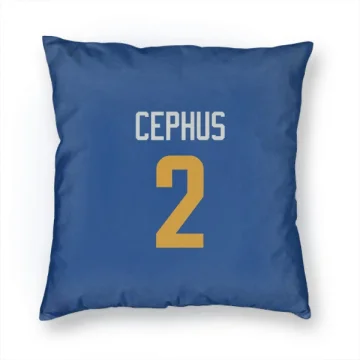 Quintez Cephus Los Angeles Rams   Royal  Pillow Cover (18 X 18) - Gold