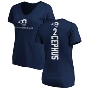 Quintez Cephus Women's Los Angeles Rams Backer Slim Fit T-Shirt - Navy