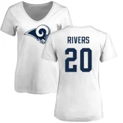 Ronnie Rivers Women's Los Angeles Rams Logo Slim Fit T-Shirt - White