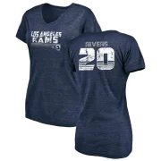 Ronnie Rivers Women's Los Angeles Rams Retro V-Neck T-Shirt - Navy