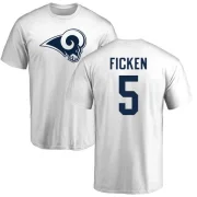 Sam Ficken Men's Los Angeles Rams Pro Line Logo T-Shirt - White