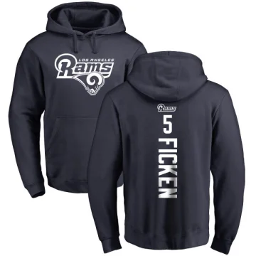 Sam Ficken Youth Los Angeles Rams Pro Line Backer Pullover Hoodie Navy