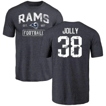 Shaun Jolly Men's Los Angeles Rams Distressed T-Shirt - Navy