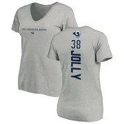 Shaun Jolly Women's Los Angeles Rams Backer V-Neck T-Shirt - Ash