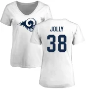 Shaun Jolly Women's Los Angeles Rams Logo Slim Fit T-Shirt - White