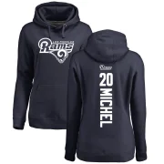 Sony Michel Women's Los Angeles Rams Pro Line Backer Pullover Hoodie Navy