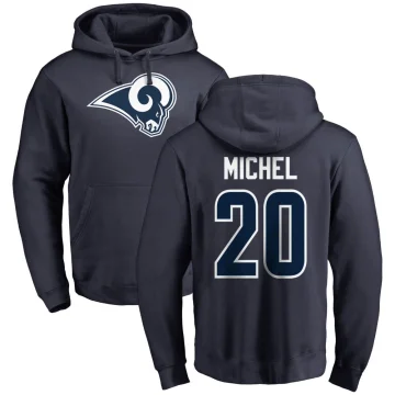 Sony Michel Youth Los Angeles Rams Pro Line Logo Pullover Hoodie Navy