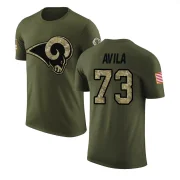 Steve Avila Men's Los Angeles Rams Salute to Service T-Shirt Olive