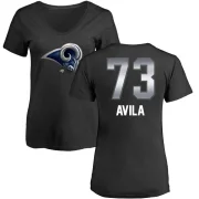 Steve Avila Women's Los Angeles Rams Midnight Mascot T-Shirt - Black