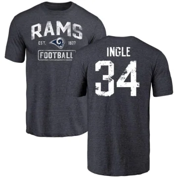 Tanner Ingle Men's Los Angeles Rams Distressed T-Shirt - Navy