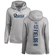 Tony Fields II Women's Los Angeles Rams Pro Line Ash Backer Pullover Hoodie