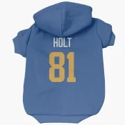 Torry Holt Los Angeles Rams   Royal  Dog & Cat Pet Hoodie - Gold