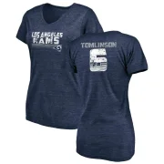 Tre Tomlinson Women's Los Angeles Rams Retro V-Neck T-Shirt - Navy