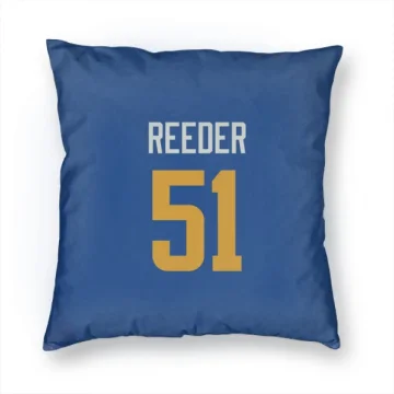 Troy Reeder Los Angeles Rams   Royal  Pillow Cover (18 X 18) - Gold