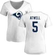 Tutu Atwell Women's Los Angeles Rams Logo Slim Fit T-Shirt - White