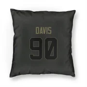 Tyler Davis Los Angeles Rams  Service Pillow Cover (18 X 18) - Black