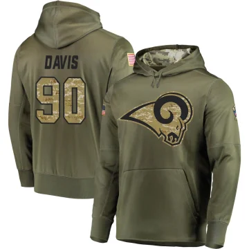 Tyler Davis Men's Los Angeles Rams Salute to Service Pullover Hoodie Olive