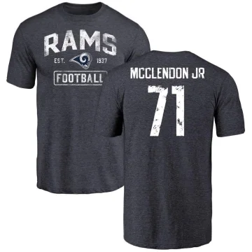 Warren McClendon Jr. Men's Los Angeles Rams Distressed T-Shirt - Navy