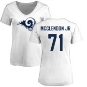 Warren McClendon Jr. Women's Los Angeles Rams Logo Slim Fit T-Shirt - White